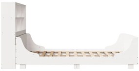 fehér tömör fa könyvespolcos ágy matrac nélkül 140 x 200 cm