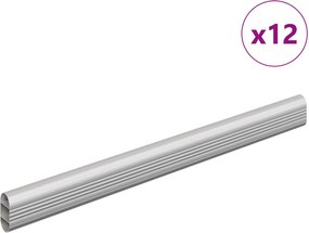 vidaXL Szekrény rúd 12 pcs Ezüst 764 x 15 x 29 mm Alumínium ötvözet