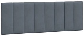 sötétszürke bársony ágykeret LED-világítással 140 x 190 cm