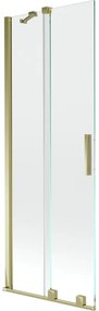 Mexen Velar, 2 szárnyas eltolható kádparaván 75 x 150 cm, 8mm átlátszó üveg, arany fényes profil, 896-075-000-01-50