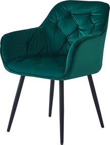 Dizájnos fotel, zöld Velvet szövet, FEDRIS NEW
