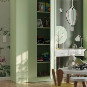 Irodai szekrény, 900 x 1850 x 400 mm, Fresh Style: pasztellzöld