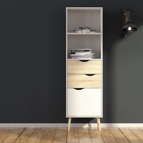 Oslo fehér könyvespolc, 50 x 171 cm - Tvilum