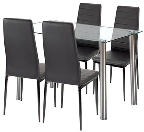 Nolen 4+1 étkező garnitúra fekete