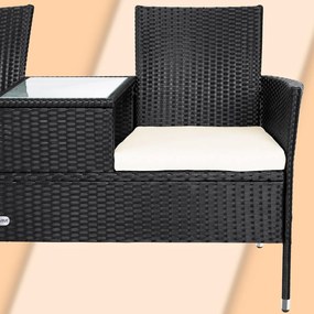 Deuba Rattan pad - fekete