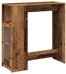 vidaXL antik fa színű szerelt fa bárasztal tárolókkal 101x40x103,5 cm