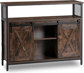 Komoda ARLO 100 cm z Półkami Dąb Rustykalny/Czarny