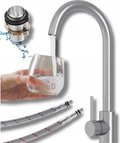 Konyhai csaptelep klasszikus álló magas mosogató csaptelep Delta inox