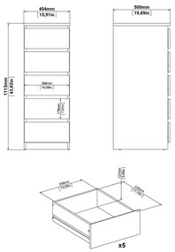 Natúr színű komód tölgyfa dekorral 40x111x50 cm Naia – Tvilum