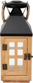 Lámpás, laterna teraszra, otthonra, Burel fa, 12x12x31 cm Homla