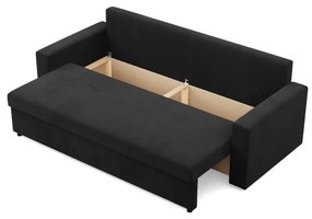 Zeus kanapéágy, szövet anyag, hab töltet, egyenes kartámasz, fekete