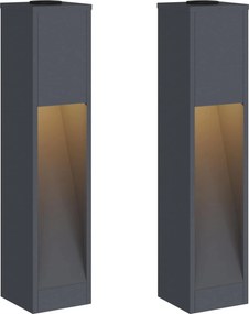 vidaXL Napelemes LED Útjelző Lámpa 2 pcs Antracit