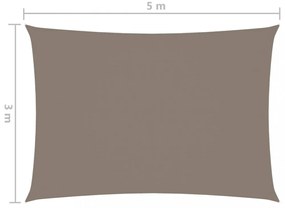 tópszínű téglalap alakú oxford-szövet napvitorla 3 x 5 m