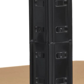 Nagy teherbírású sarokpolc 180x70x40-40 cm 175 kg fekete