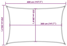 fehér HDPE napvitorla 160 g/m² 2,5 x 4 m