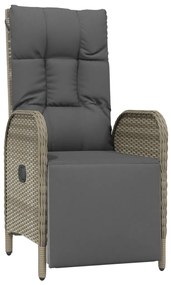 7 Darabos Kerti Étkező Szett Párnákkal Szürke Poly Rattan