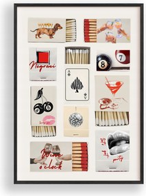 Vászonkép Matchbox Collage Poszter Fa keret Fekete 30x42 cm