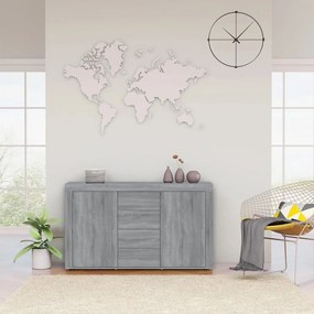 szürke sonoma színű szerelt fa tálalószekrény 120 x 36 x 69 cm
