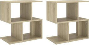 vidaXL 2 db sonoma tölgy színű szerelt fa éjjeliszekrény 50x30x51,5 cm