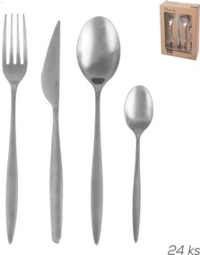 Ezüstszínű rozsdamentes acél evőeszköz készlet 24 db-os – Orion