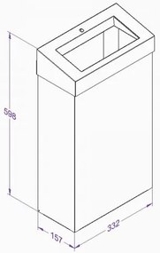 Függesztett szemeteskuka Stella, 27 l, fekete