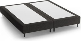 Fekete kárpitozott franciaágy ágytámla nélkül 200x200 cm Whale – Micadoni