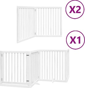 vidaXL fehér nyárfa 8 paneles összecsukható kutyakapu ajtóval 640 cm