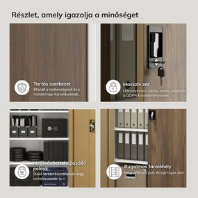 Irodai iratszekrény fehér / dió: Eco Design JAN 900 x 1850 x 400 mm