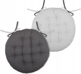 Székpárna kétoldalas kerek Duo 38 cm szürke ezüst pamut Boho