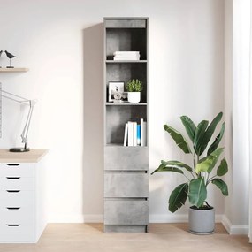 betonszürke szerelt fa magasszekrény 37,5x35x180 cm