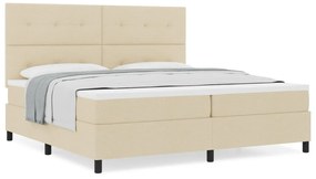 Boxspring ágy matraccal Krém 200x200 cm Szövet