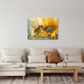 Üveg kép - Méh, akvarell (70x50 cm)