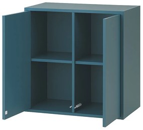 Boxie 2 ajtós fali szekrény 80x80x37 cm petrol kék