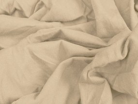 Jersey krémszínű lepedő BASIC 90x200 cm
