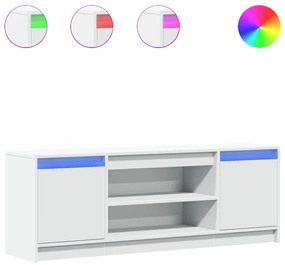 fehér szerelt fa TV-szekrény LED-ekkel 139,5 x 34 x 50 cm