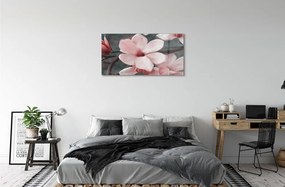 Üvegképek rózsaszín virágok 100x50 cm