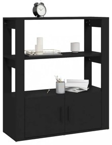 fekete szerelt fa tálalószekrény 80x30x90 cm