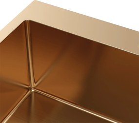 Erga HD, 1 kamrás acél mosogató 600x500x210 mm mosószer adagolóval, rózsaszín arany, ERG-MLS-HD6050Z