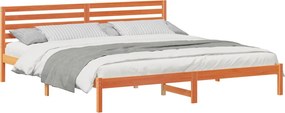 vidaXL Ágykeret fejtámlával Faggyú barna 200 x 210 cm Tömör fenyőfa