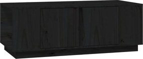 vidaXL fekete tömör fenyőfa dohányzóasztal 110x50x40 cm