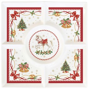 Karácsonyi porcelán osztott kínáló tál díszdobozban Christmas Tale