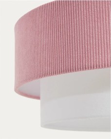 Fehér-világos rózsaszín gyerek lámpa textil búrával Bianella – Kave Home