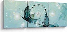 Kép - kék pillangók (órával) (90x30 cm)