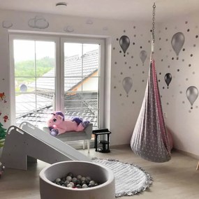 INSPIO Falmatrica gyerekszobába - Szürke hőlégballonok