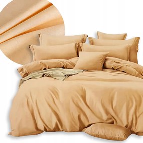 Ágyneműhuzat Garnitúra 200x220 2x Párnahuzat 70x80 Kétoldalas Sima Puha Ecru