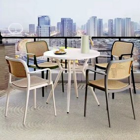 Rakásolható szék, fekete/bézs, RAVID NEW TYP 2