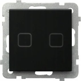 Érintőkapcsoló, kétcsoportos gyertyatartó háttérvilágítással, fekete üveg