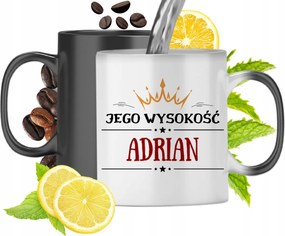 Mágikus bögre Adriana számára fekete matt nyomott mintával 330ml