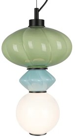 LED Csillár zsinóron ASCOLI LED/8W/230V átm. 20 cm zöld/kék