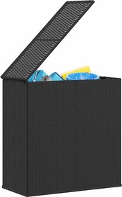 Fekete Polyrattan Kerti Párnatartó Doboz 100 X 49 X 103,5 Cm